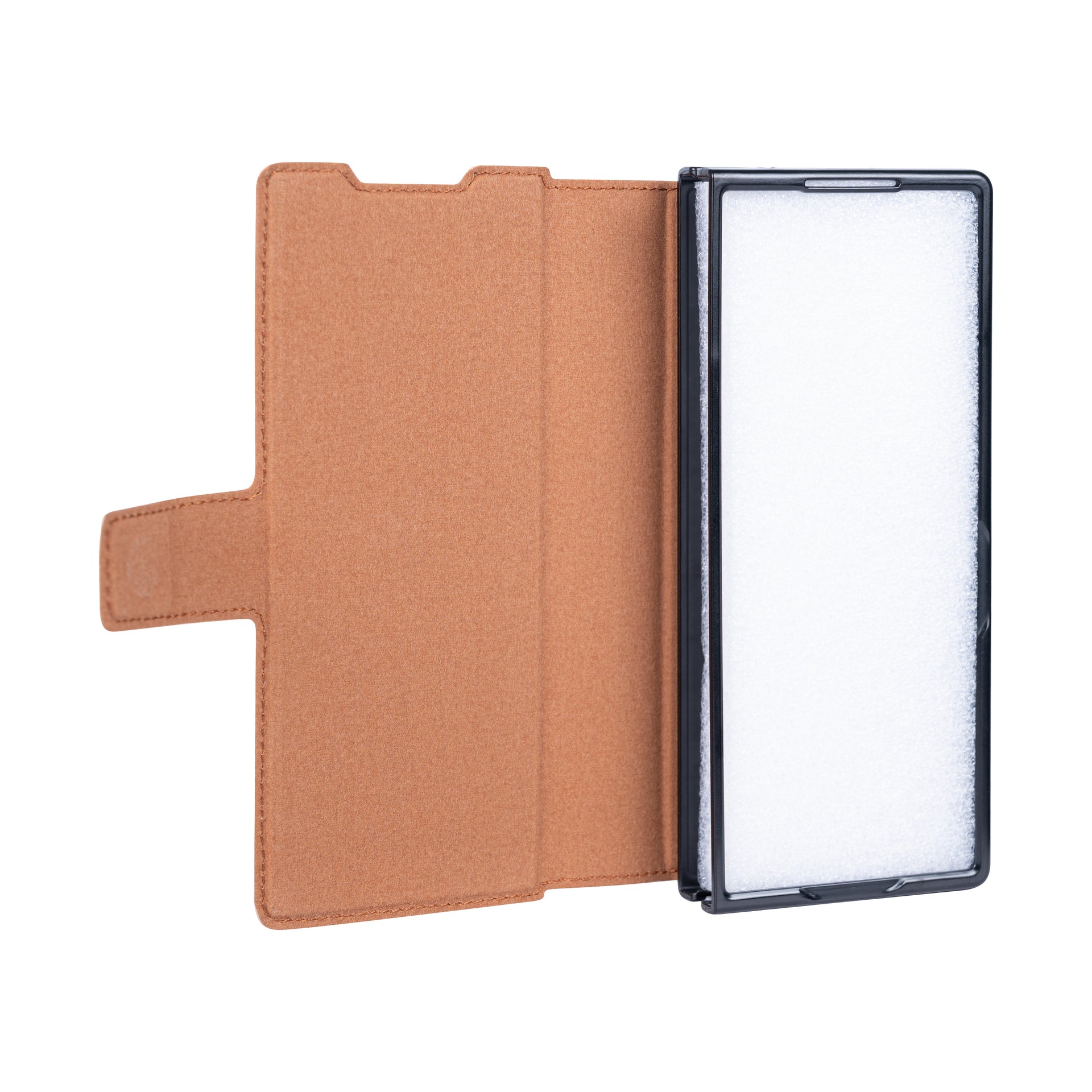 Rixus Wallet Case With Pen Holder For Samsung Galaxy Z Fold4 Brown