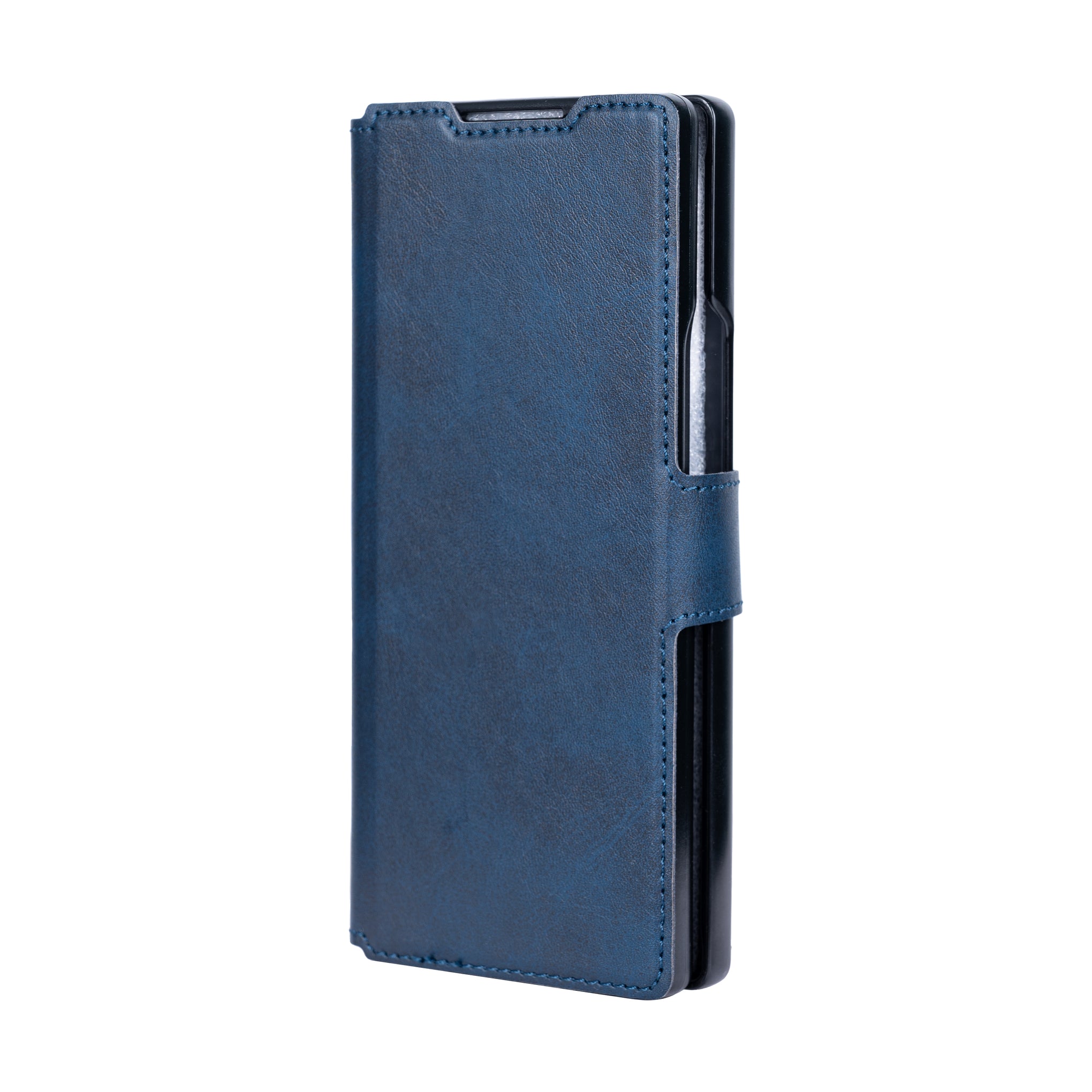 Rixus Wallet Case With Pen Holder For Samsung Galaxy Z Fold4 Blue