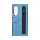 Rixus Wallet Case With Pen Holder For Samsung Galaxy Z Fold4 Sierra Blue
