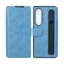 Rixus Wallet Case With Pen Holder For Samsung Galaxy Z Fold4 Sierra Blue