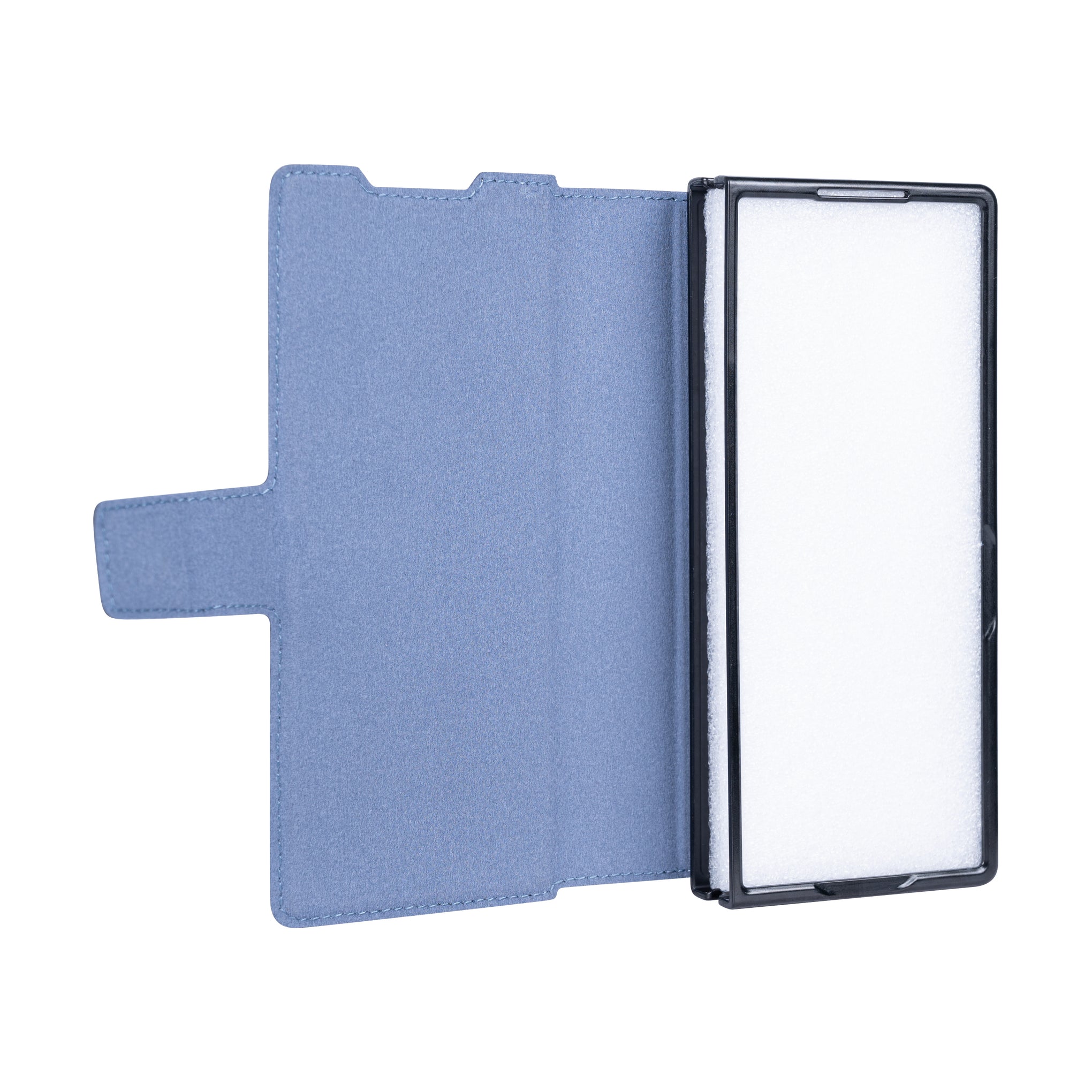 Rixus Wallet Case With Pen Holder For Samsung Galaxy Z Fold4 Sierra Blue