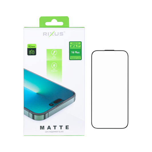 Rixus Matte Tempered Glass For Apple iPhone 16 Plus