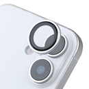 Rixus Metal Shield Camera Tempered Glass For iPhone 16,16 Plus,17 Silver