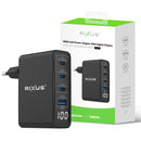 Rixus RX100 GaN Power Adapter With Digital Display 100W Black