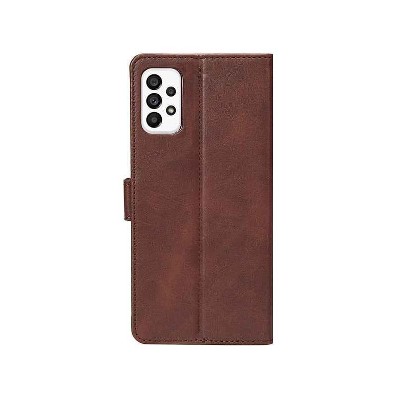 Rixus Bookcase For Samsung Galaxy A33 5G A336B Brown