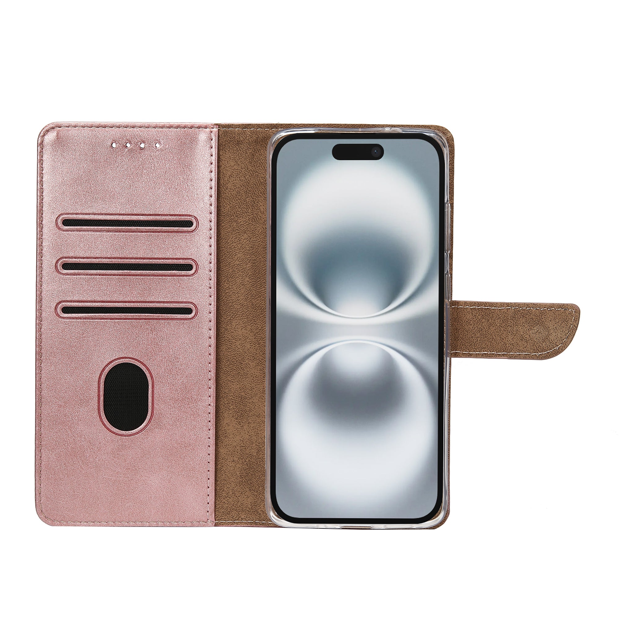 Rixus Bookcase For Apple iPhone 16 Pink