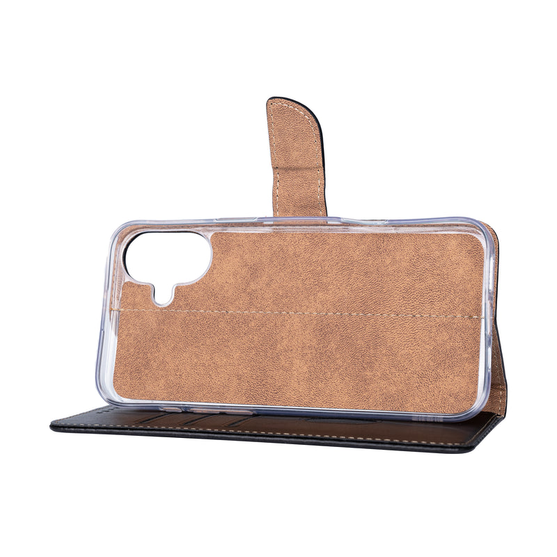 Rixus Bookcase For Apple iPhone 16 Black