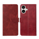 Rixus Bookcase For Apple iPhone 16 Dark Red