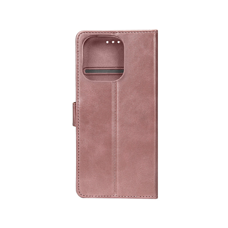 Rixus Bookcase For iPhone 16 Pro Pink