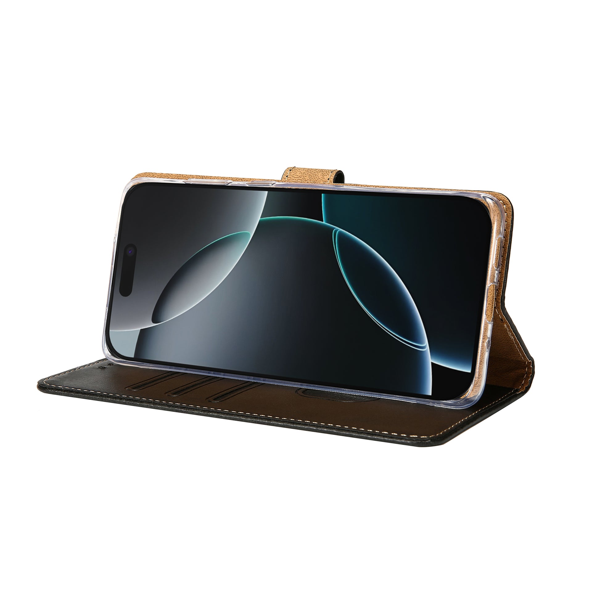 Rixus Bookcase For Apple iPhone 16 Pro Black