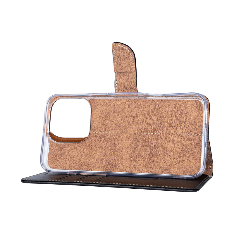 Rixus Bookcase For Apple iPhone 16 Pro Black