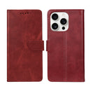 Rixus Bookcase For Apple iPhone 16 Pro Dark Red