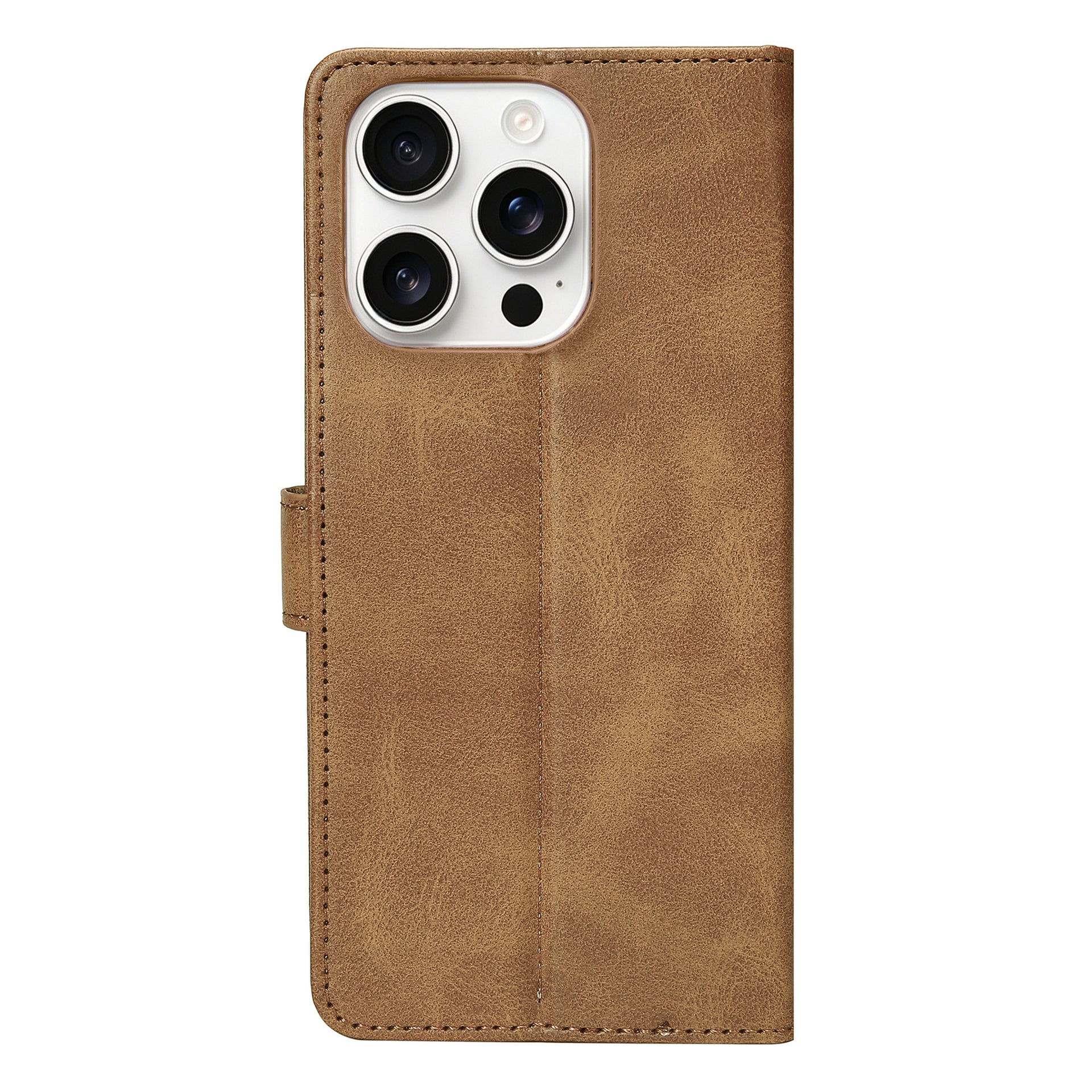 Rixus Bookcase For Apple iPhone 16 Pro Light Brown