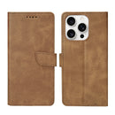 Rixus Bookcase For Apple iPhone 16 Pro Light Brown