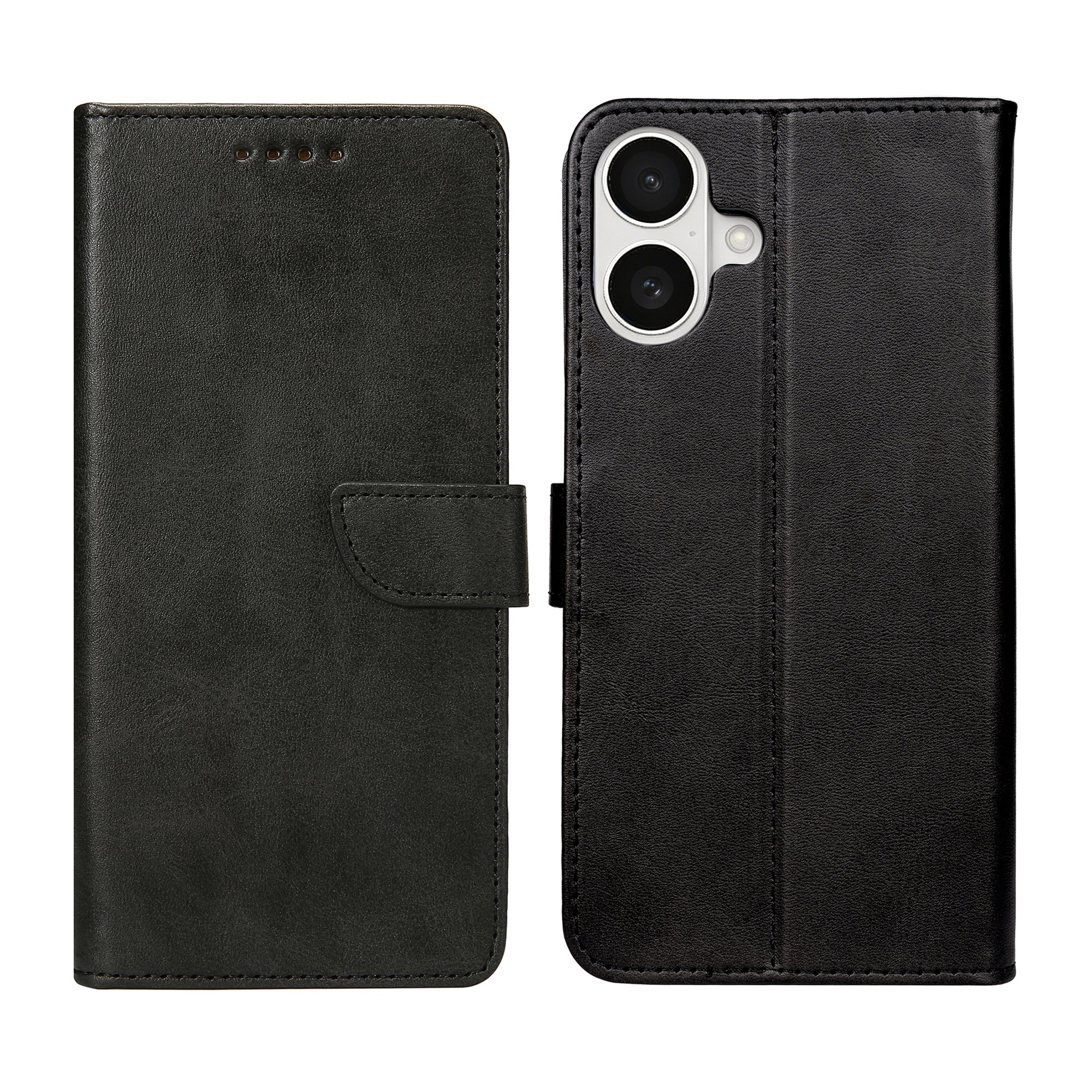 Rixus Bookcase For Apple iPhone 16 Plus Black