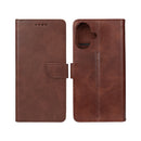 Rixus Bookcase For Apple iPhone 16 Plus Brown