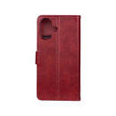 Rixus Bookcase For Apple iPhone 16 Plus Dark Red