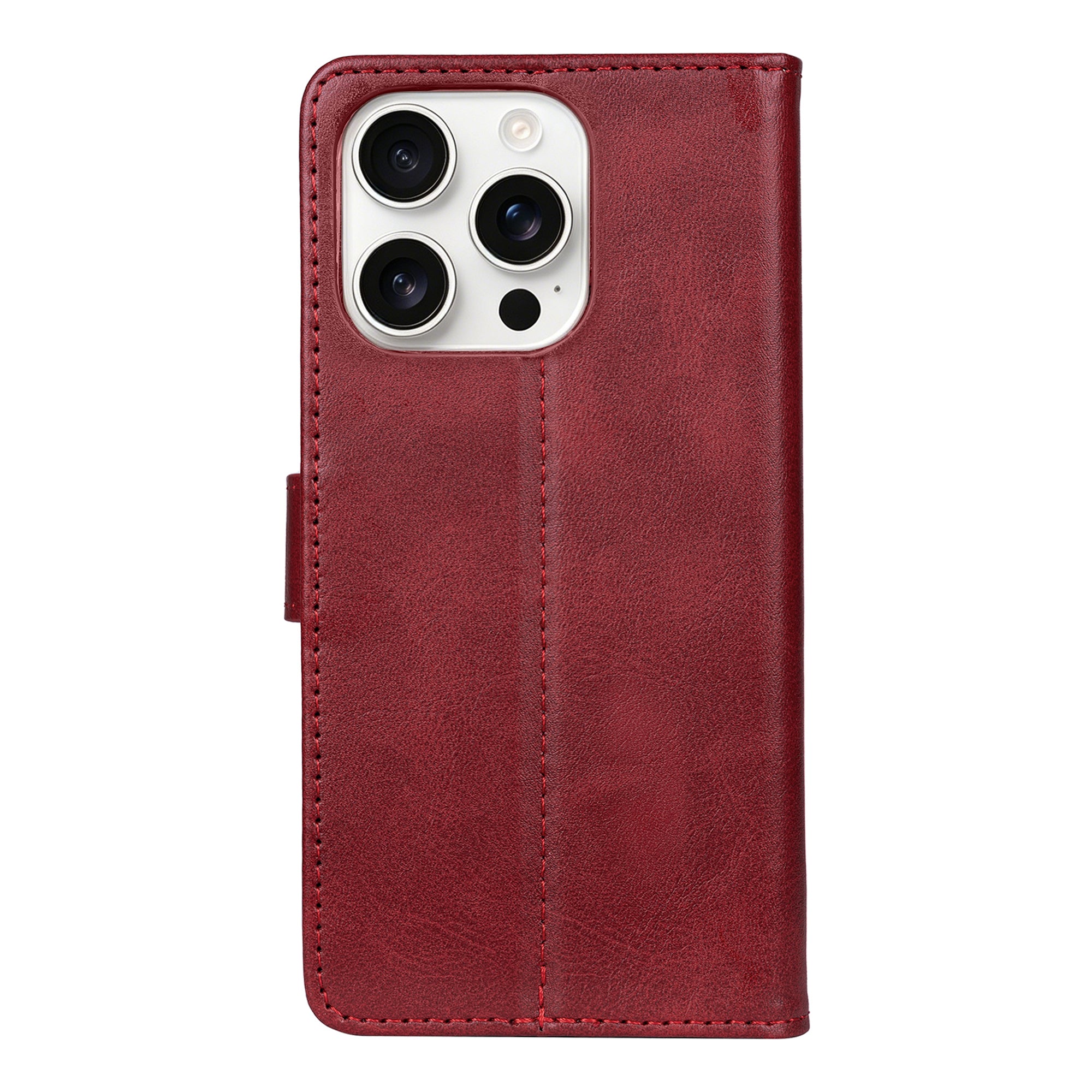 Rixus Bookcase For Apple iPhone 16 Pro Max Dark Red