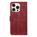Rixus Bookcase For Apple iPhone 16 Pro Max Dark Red