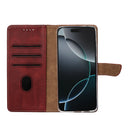 Rixus Bookcase For Apple iPhone 16 Pro Max Dark Red