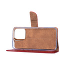 Rixus Bookcase For Apple iPhone 16 Pro Max Dark Red