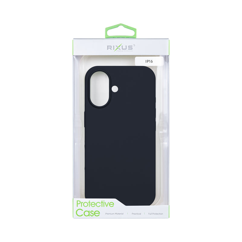 Rixus Soft TPU Phone Case For Apple iPhone 16 Black