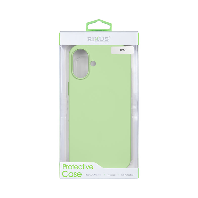 Rixus For iPhone 16 Soft TPU Phone Case Matcha