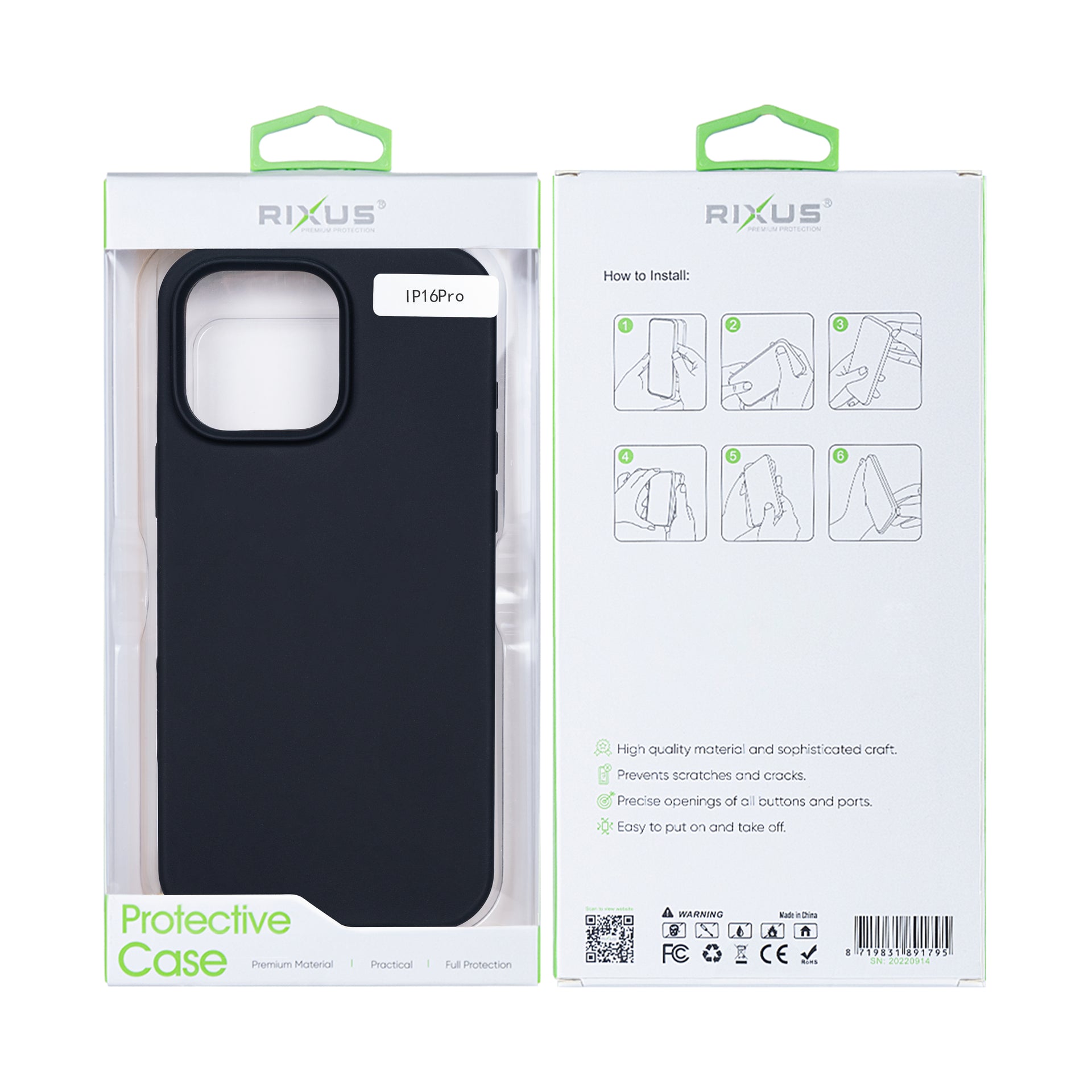 Rixus Soft TPU Phone Case For Apple iPhone 16 Pro Black