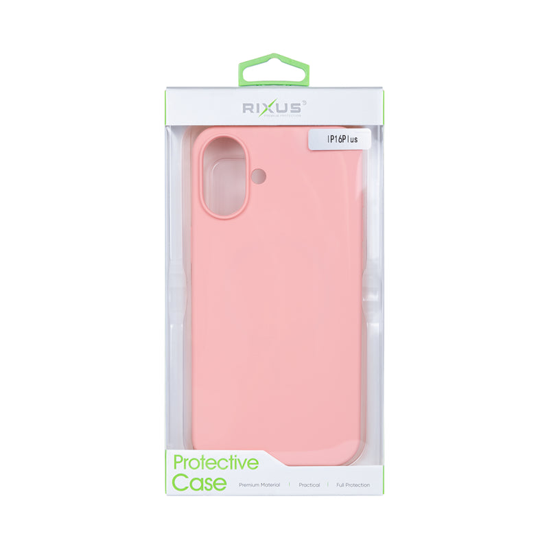 Rixus For iPhone 16 Plus Soft TPU Phone Case Pink