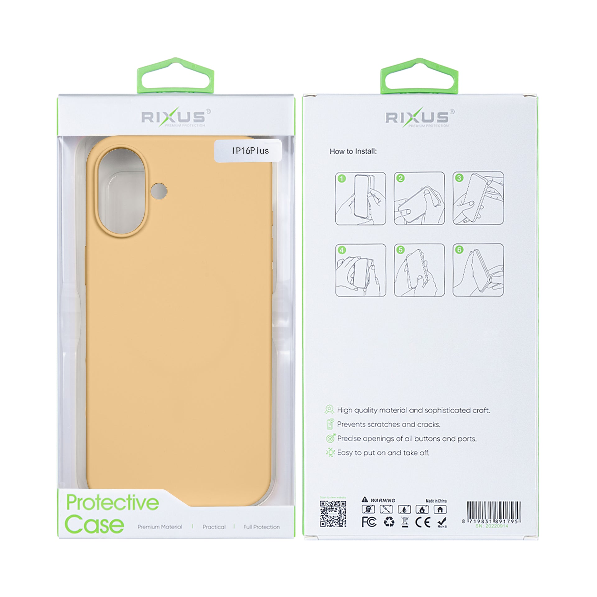 Rixus Soft TPU Phone Case For Apple iPhone 16 Plus Gold