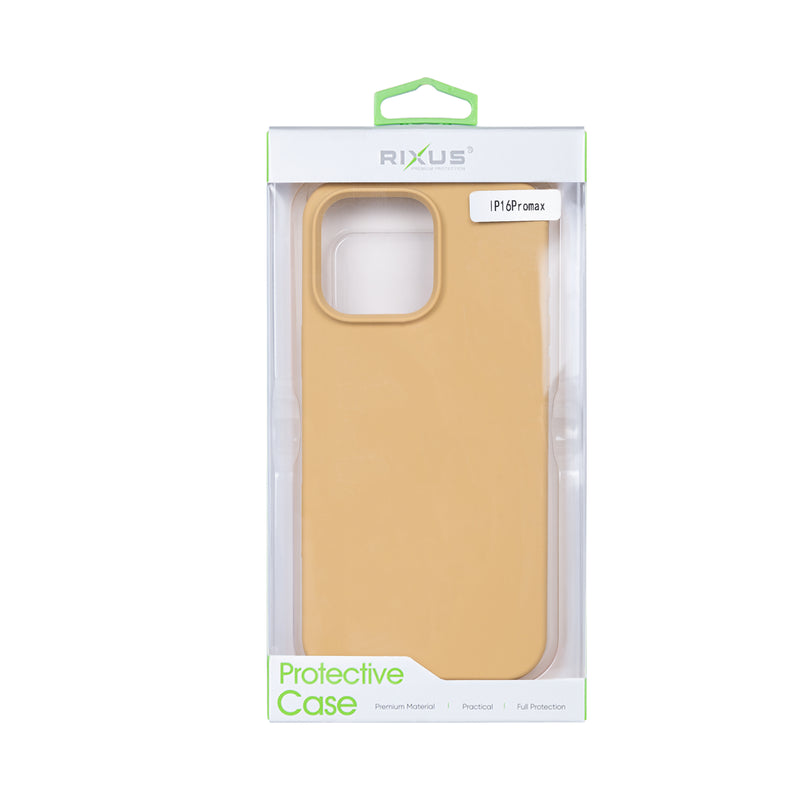 Rixus For iPhone 16 Pro Max Soft TPU Phone Case Gold