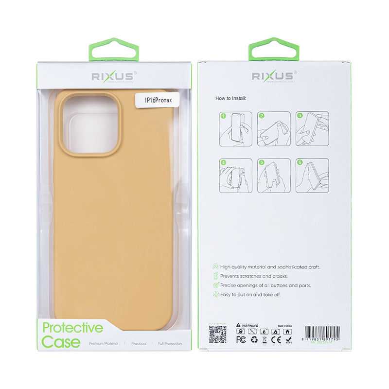 Rixus For iPhone 16 Pro Max Soft TPU Phone Case Gold