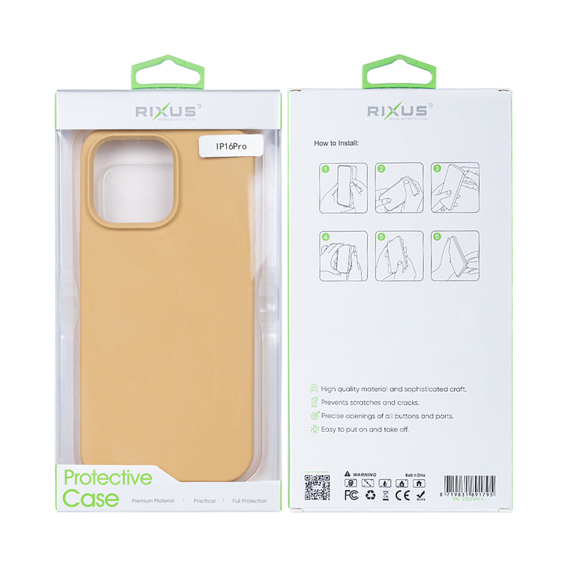 Rixus For iPhone 16 Pro Soft TPU Phone Case With MagSafe Gold