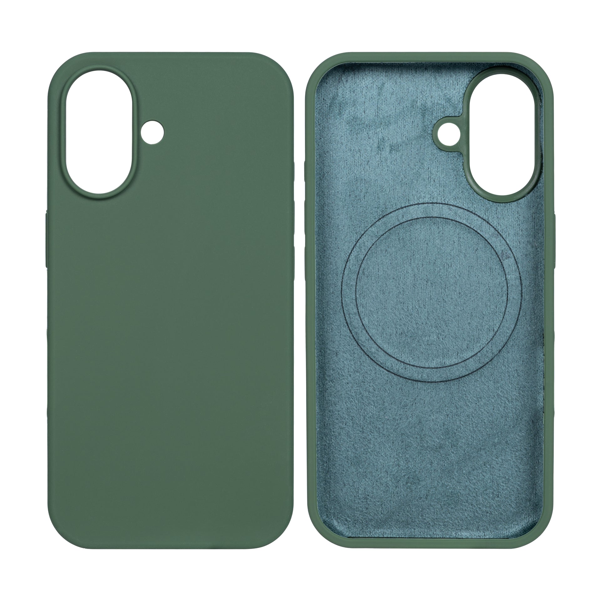 Rixus Soft TPU Phone Case With MagSafe Compatible For Apple iPhone 16 Plus Dark Green