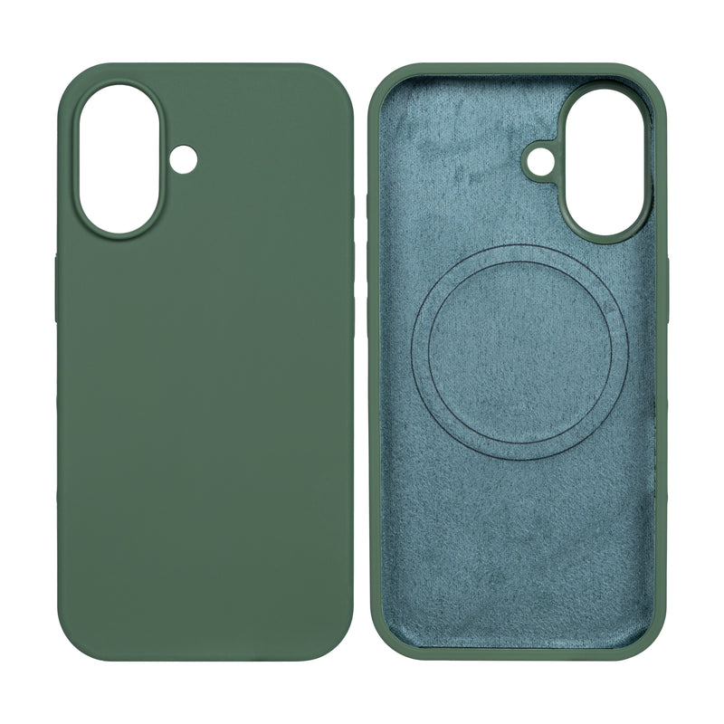 Rixus For iPhone 16 Plus Soft TPU Phone Case With MagSafe Dark Green