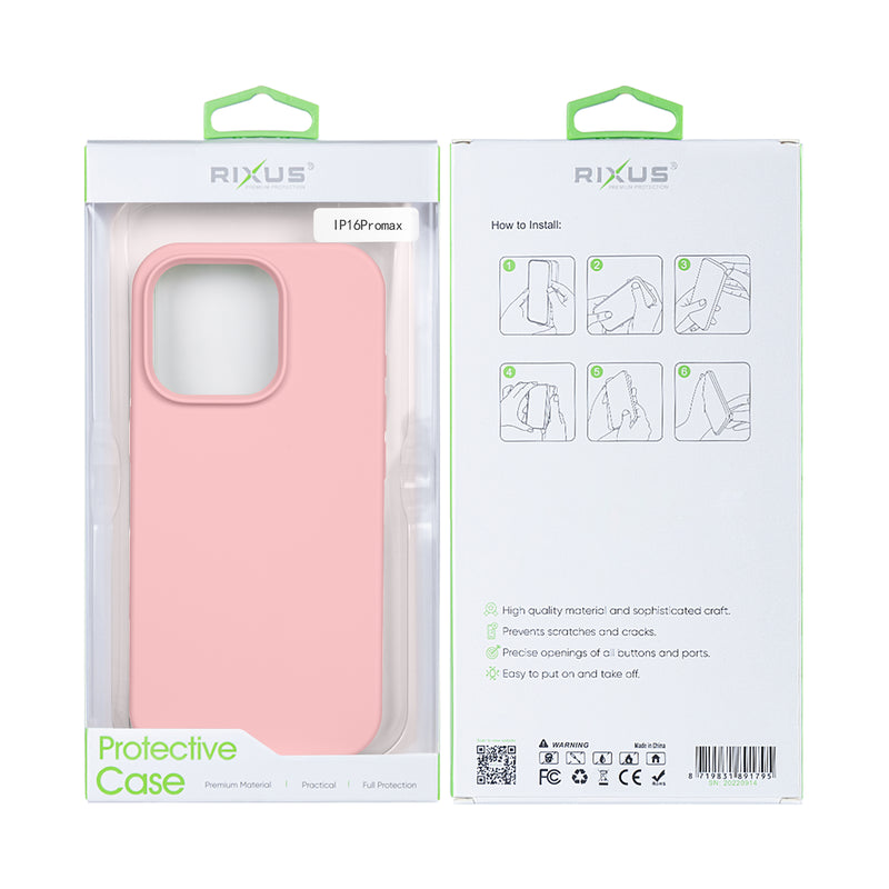 Rixus For iPhone 16 Pro Max Soft TPU Phone Case With MagSafe Pink