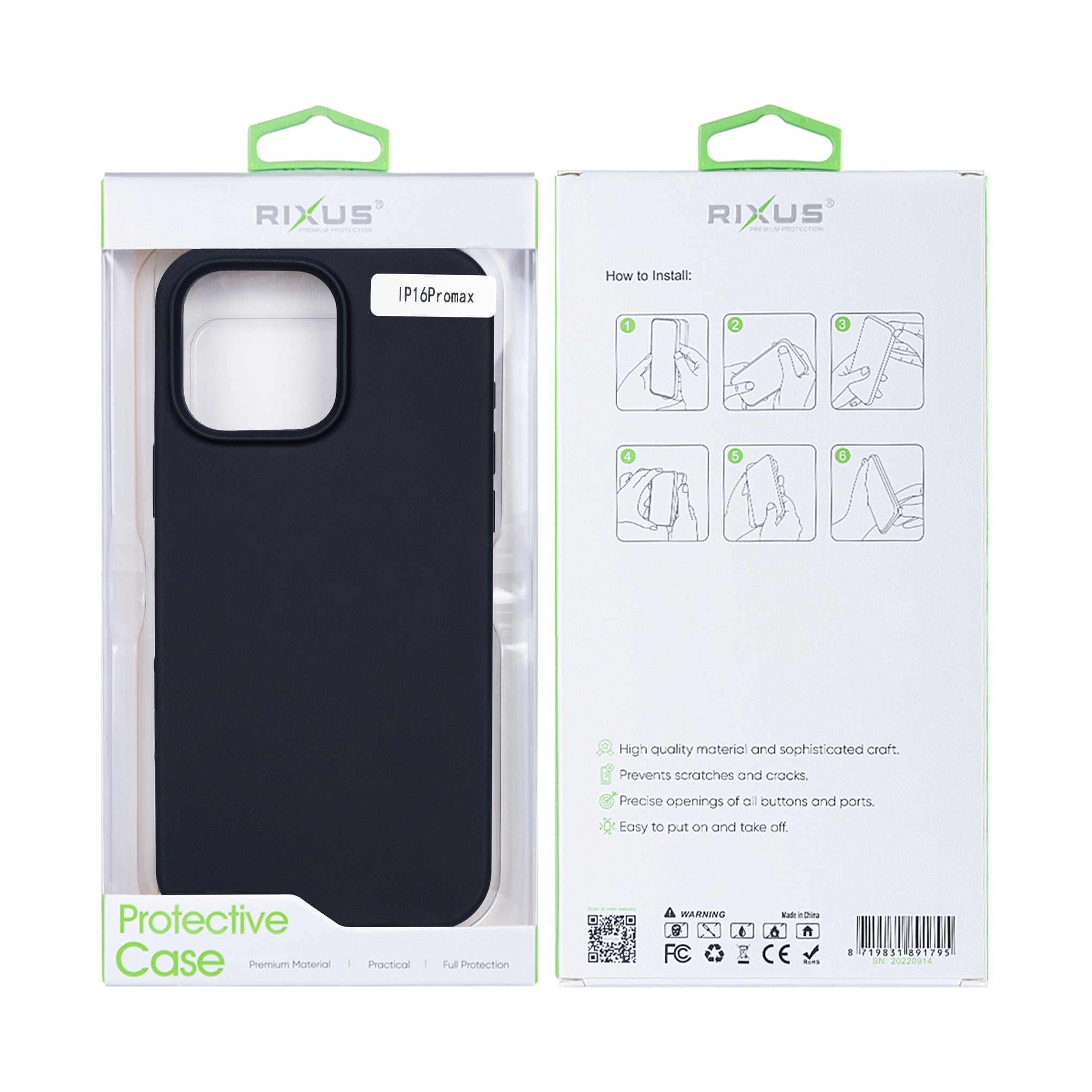 Rixus Soft TPU Phone Case With MagSafe Compatible For Apple iPhone 16 Pro Max Black