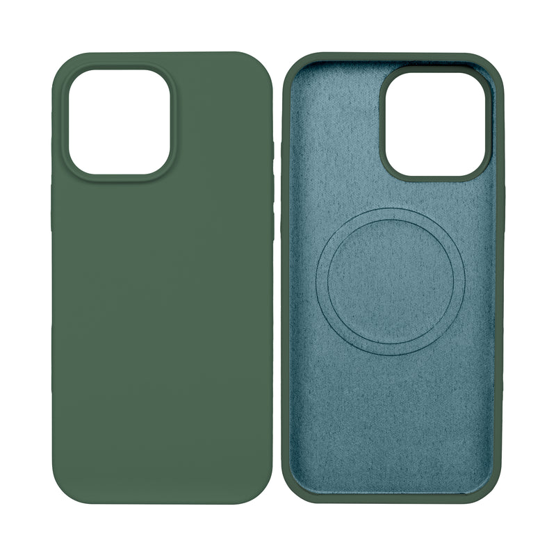 Rixus For iPhone 16 Pro Max Soft TPU Phone Case With MagSafe Dark Green
