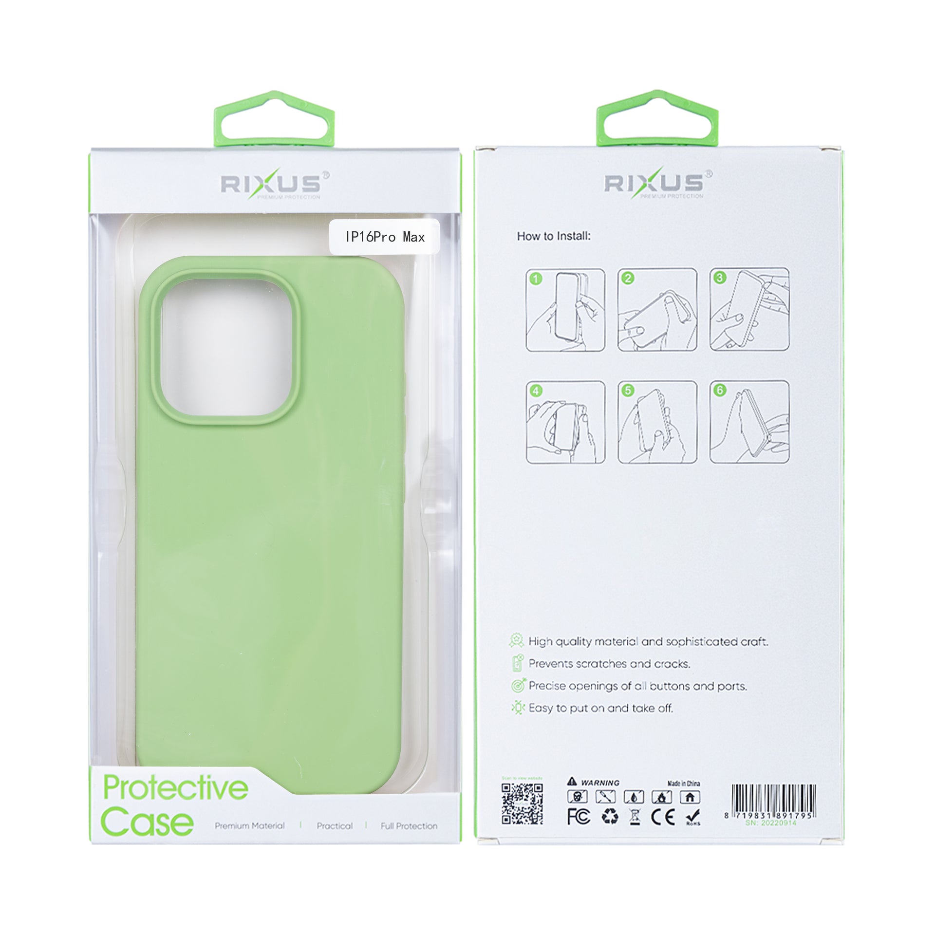Rixus Soft TPU Phone Case With MagSafe Compatible For Apple iPhone 16 Pro Max Matcha