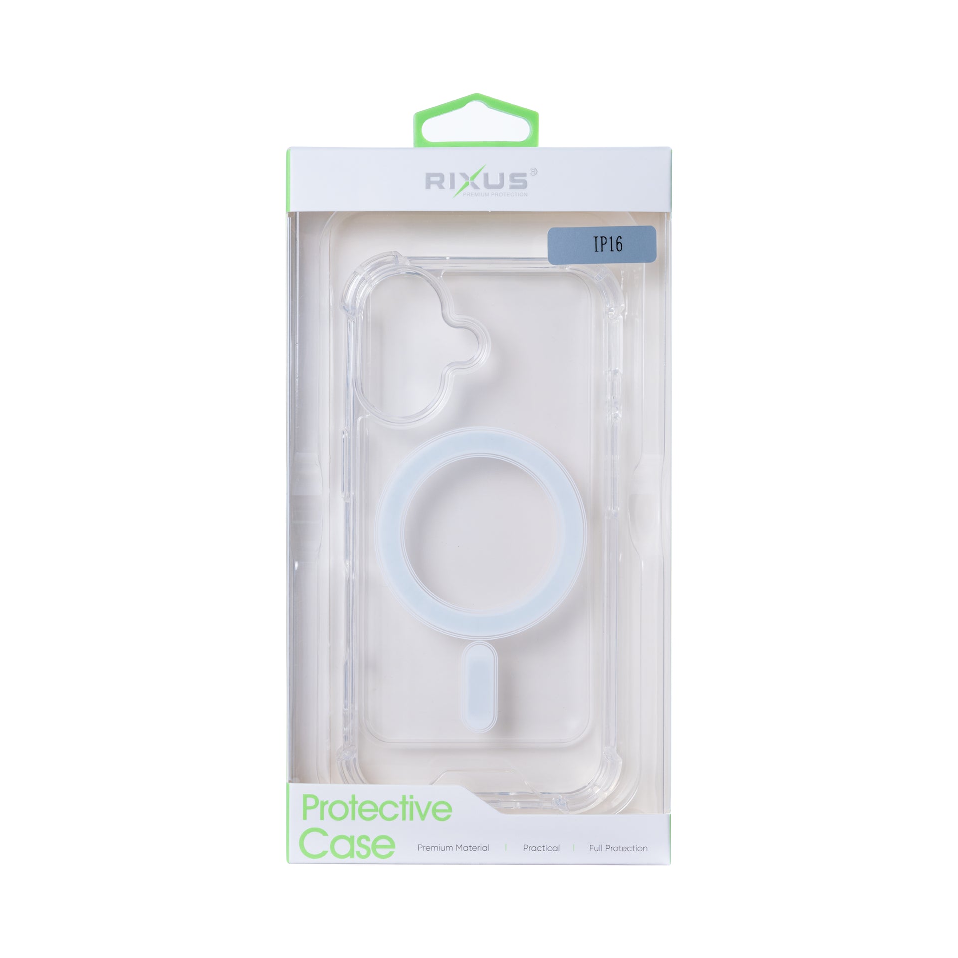 Rixus Anti-Burst Case With MagSafe Compatible For Apple iPhone 16 Transparent