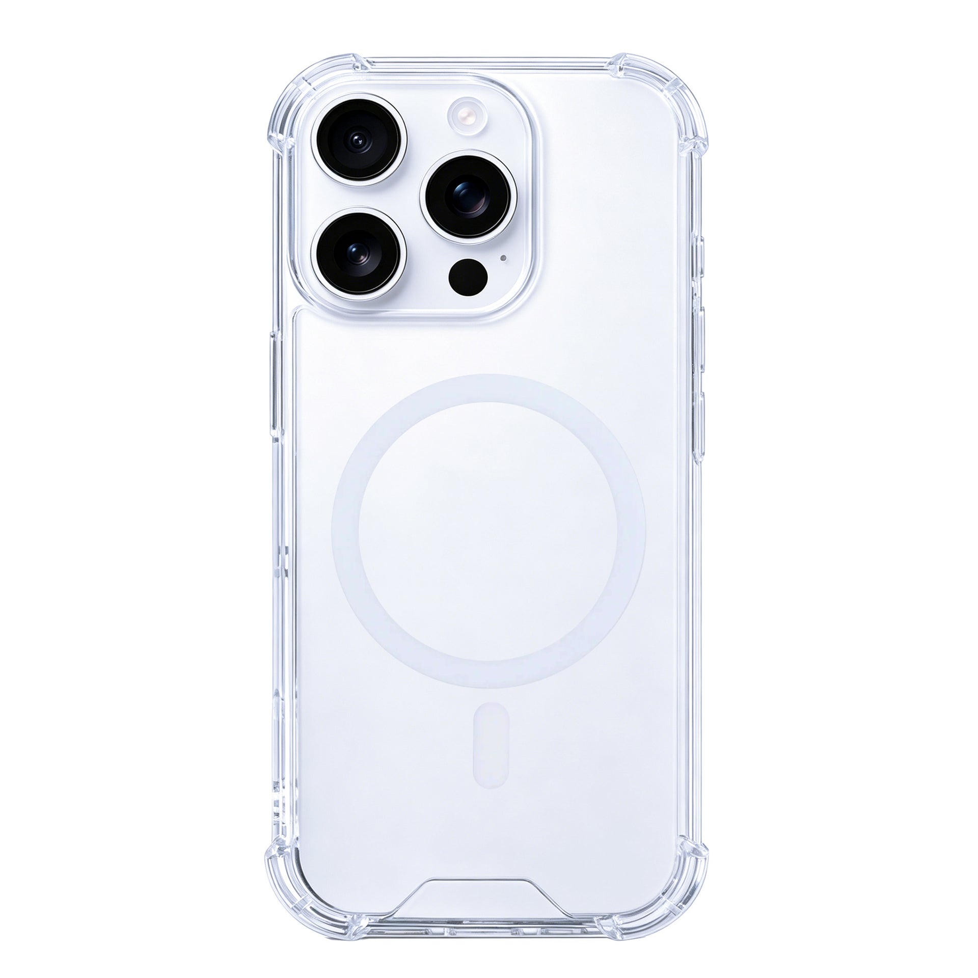 Rixus Anti-Burst Case With MagSafe Compatible For Apple iPhone 16 Pro Transparent
