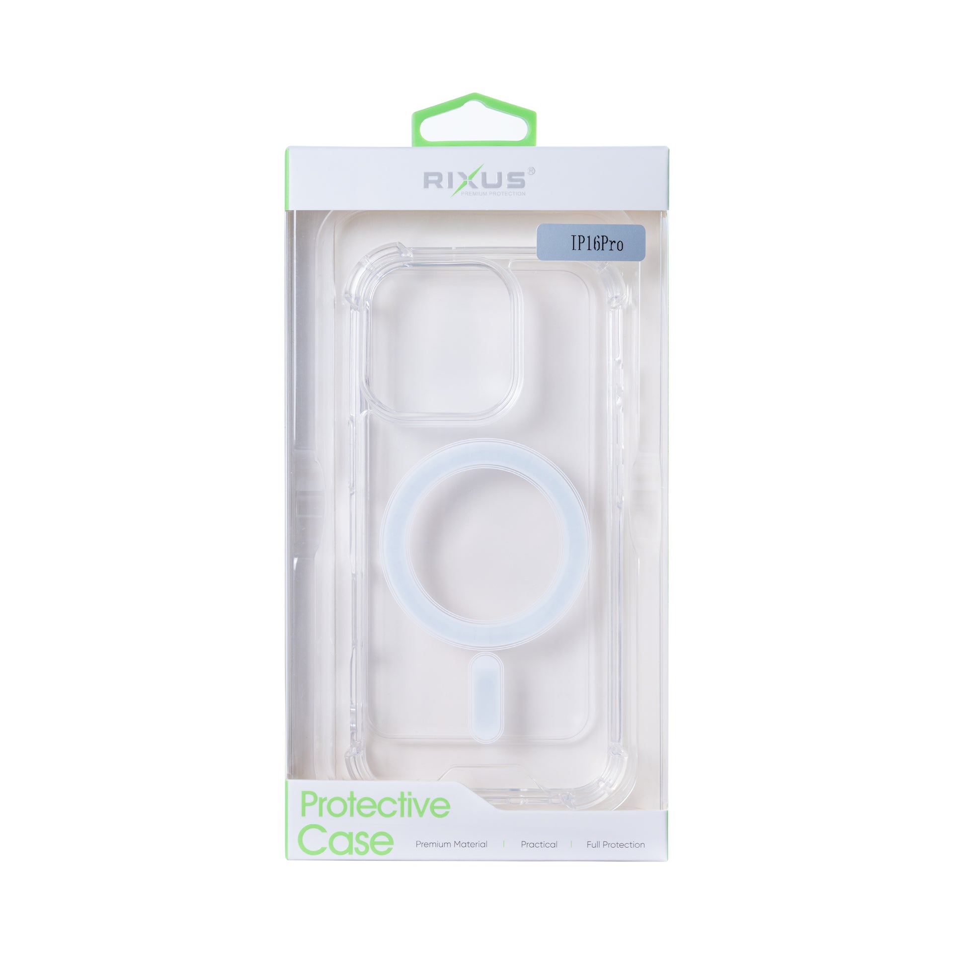 Rixus Anti-Burst Case With MagSafe Compatible For Apple iPhone 16 Pro Transparent