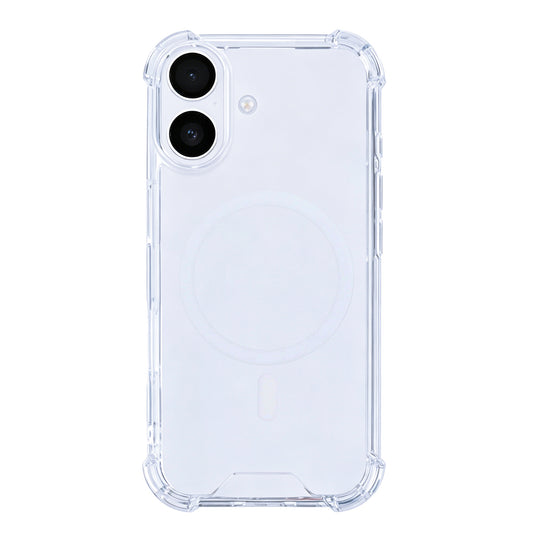 Rixus Anti-Burst Case With MagSafe Compatible For Apple iPhone 16 Plus Transparent