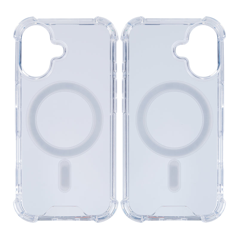 Rixus For iPhone 16 Plus Anti-Burst Case With MagSafe Transparent