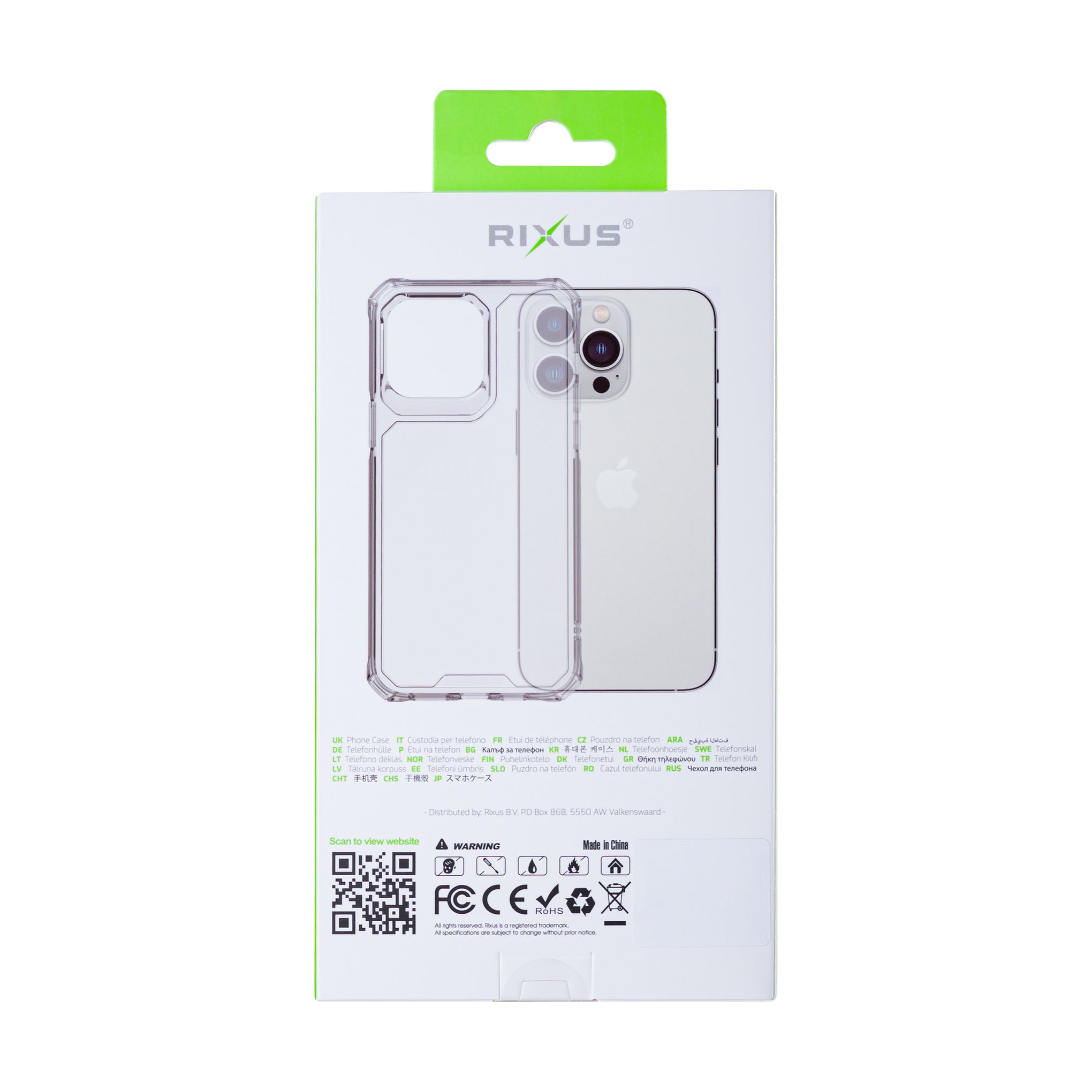 Rixus Armor-X Anti Shock Case For Apple iPhone 16 Transparent