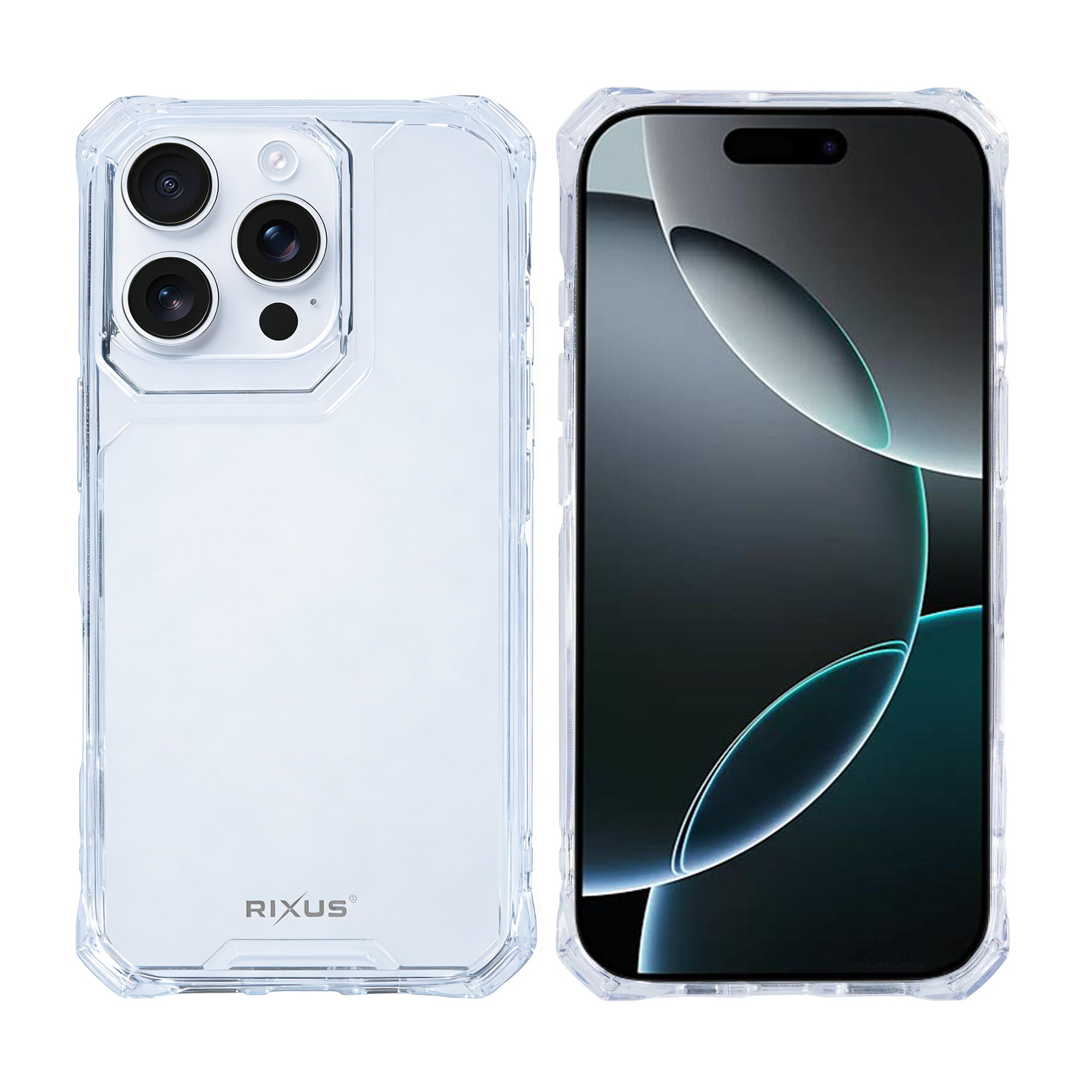 Rixus Armor-X Anti Shock Case For Apple iPhone 16 Pro Transparent