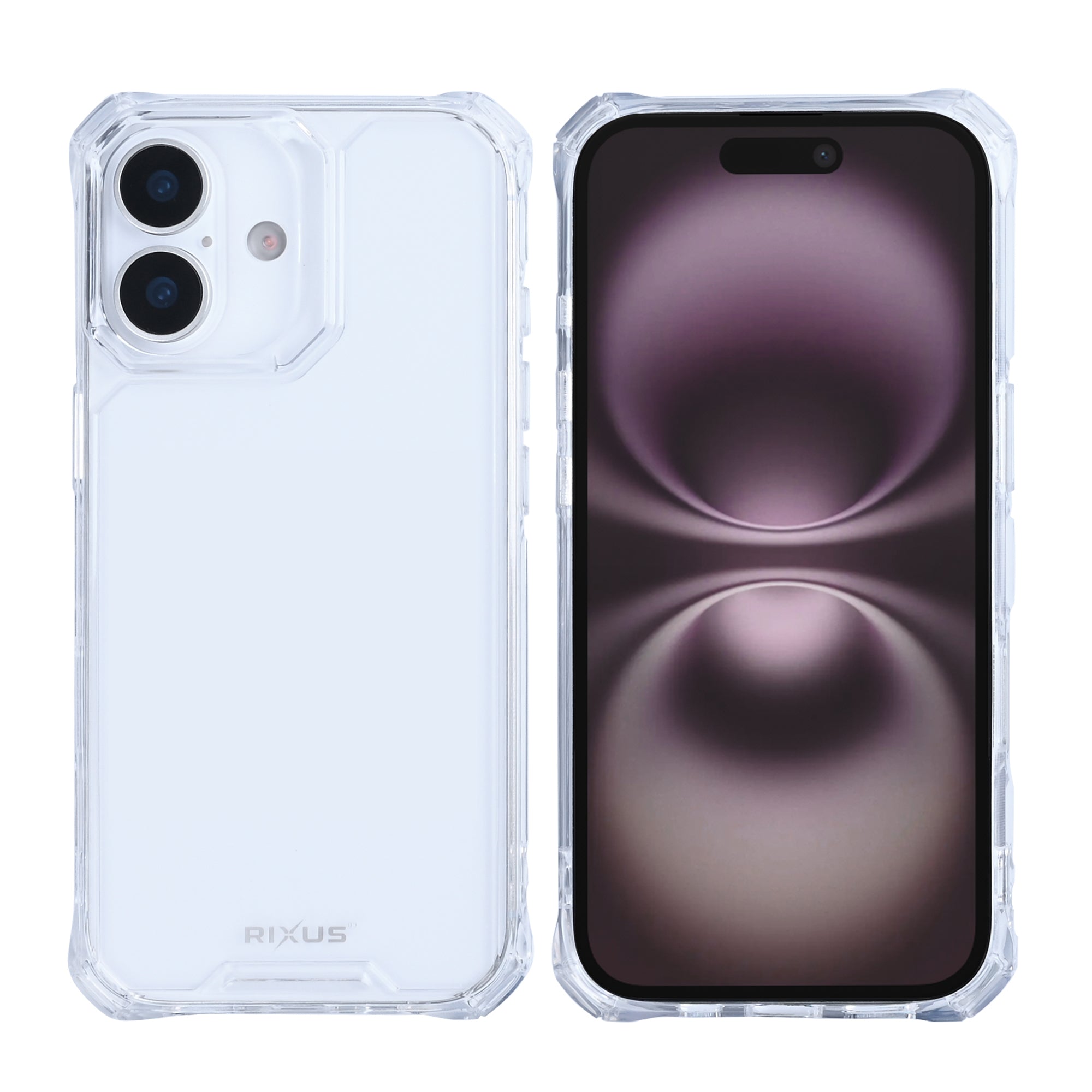 Rixus Armor-X Anti Shock Case For Apple iPhone 16 Plus Transparent