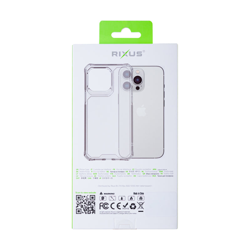 Rixus For iPhone 16 Plus Armor-X Anti Shock Case Transparent