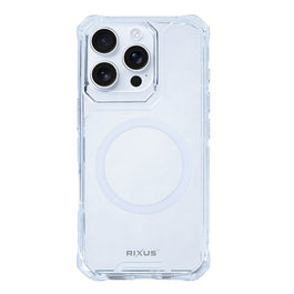 Rixus Armor-X Anti Shock Case With MagSafe Compatible For Apple iPhone 16 Pro Max Transparent