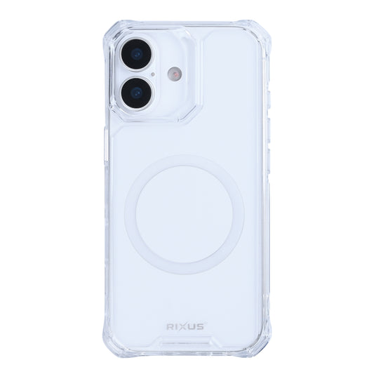 Rixus Armor-X Anti Shock Case With MagSafe Compatible For Apple iPhone 16 Plus Transparent
